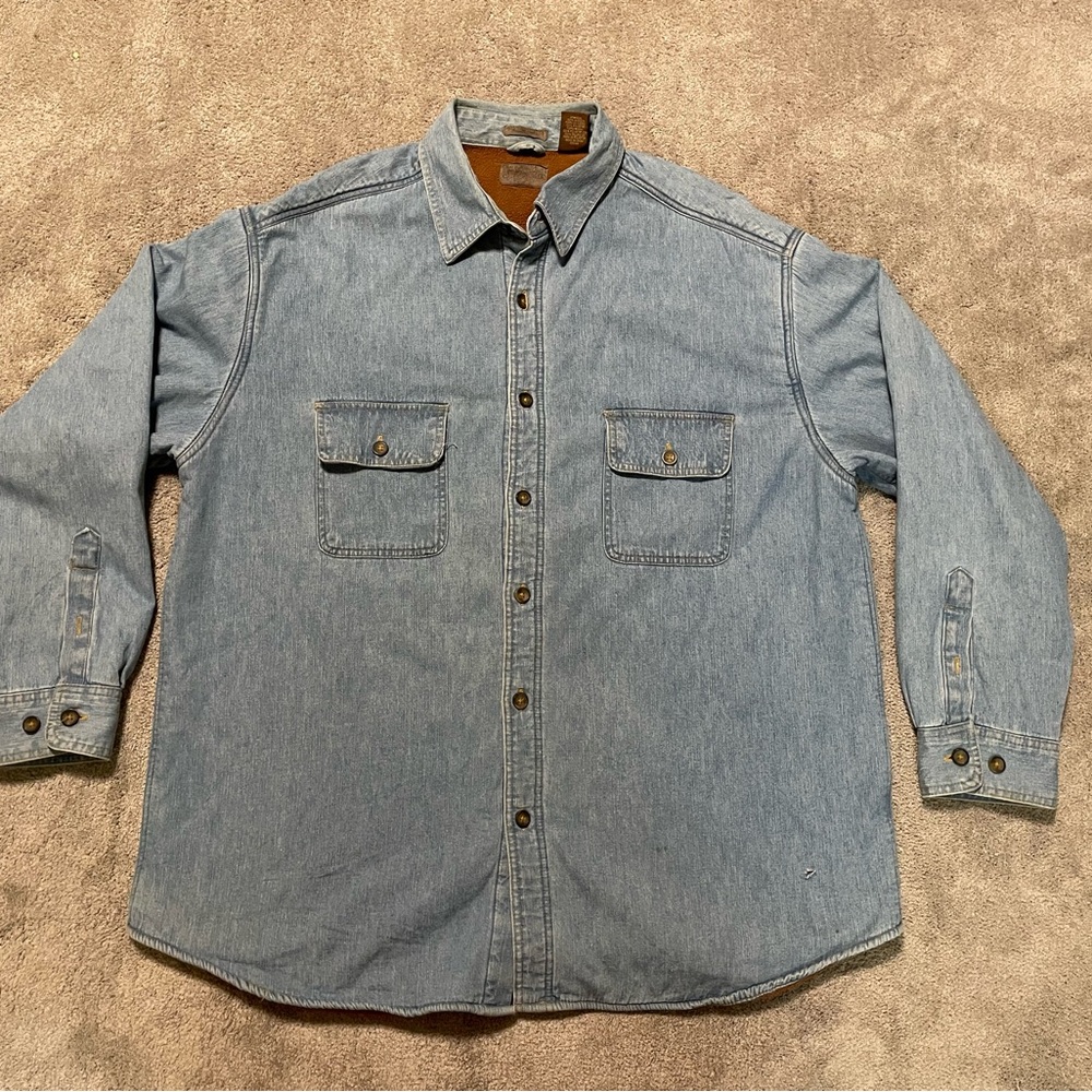 Vintage St. John’s Bay Fleece Lined Denim Shirt Jacket XL